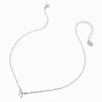 Silver-tone Mini Bow Pendant Necklace
