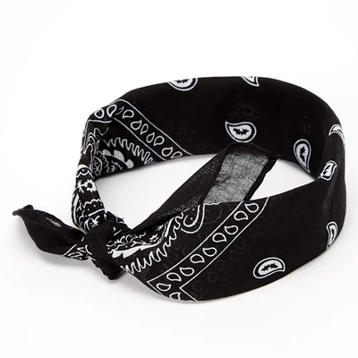 Paisley Bandana Headwrap - Black