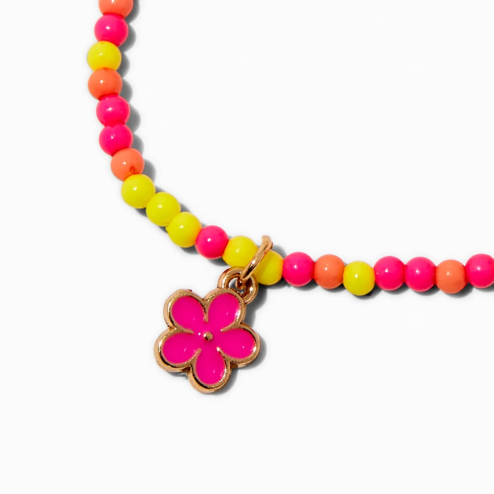 Claire's Club Flower Seed Bead Stretch Bracelet 