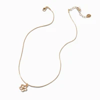 Gold-tone Textured Flower Pendant Necklace 