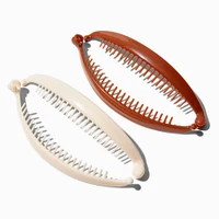 Brown & Ivory Banana Clip Hair Claws - 2 Pack