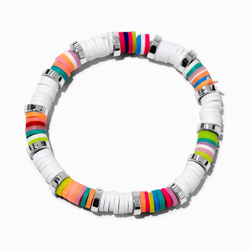 Rainbow Heishi Bead Stretch Bracelet 