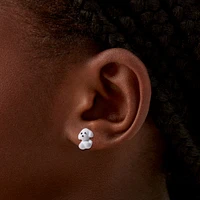 White Fuzzy Puppy Stud Earrings