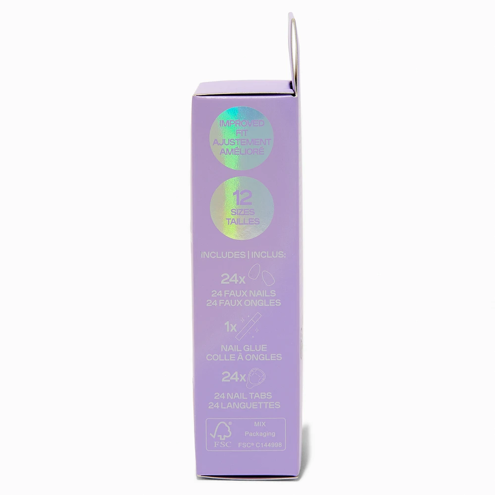 Check, Lightning Bolt & Yin Yang Stiletto Vegan Faux Nail Set - 24 Pack