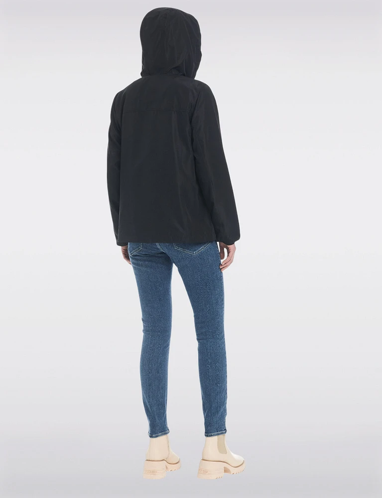 Lightweight Active Sporty Windbreaker Jacket With Gingham-Lined Hood by Details