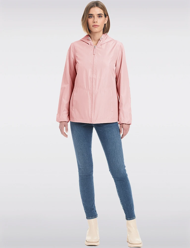 Lightweight Active Sporty Windbreaker Jacket With Stripe-Lined Hood by Details