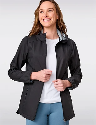 Softshell Slim Fit Adjustable Drawstring Waist Active Jacket by Free Country