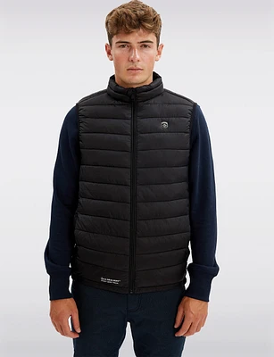 Black Ultralight Windproof & Water-Resistant Quilted Puffer Vest by Point Zero