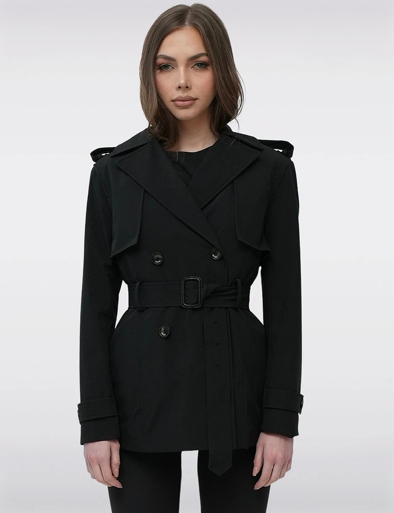 Classic Double-Breasted Mid-Length Trench Coat by Sicily
