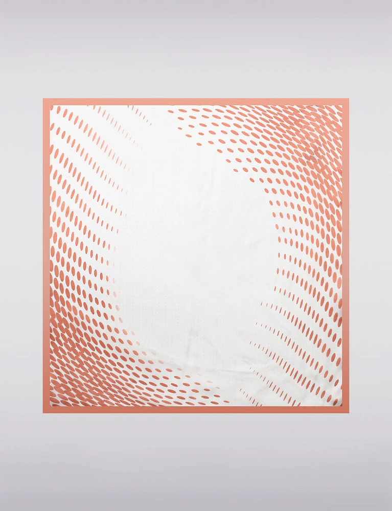 Sophisticated Silk-Finish Square Scarf with Geometric Design