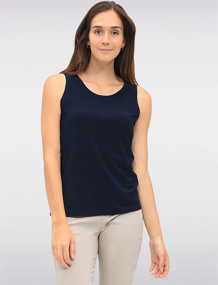 Versatile Classic Solid Camisole with Round Neck by GWV