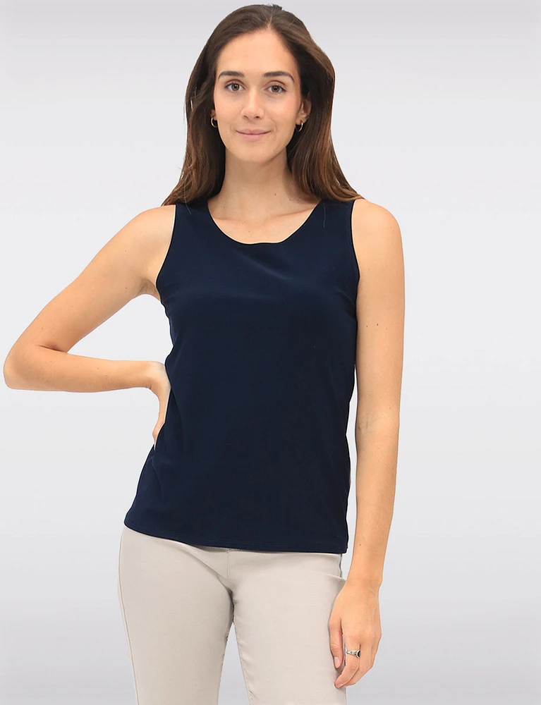 Versatile Classic Solid Camisole with Round Neck by GWV