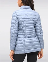 Vegan Zip-off Hood Lightweight Long Quilted Puffer Jacket by Saki