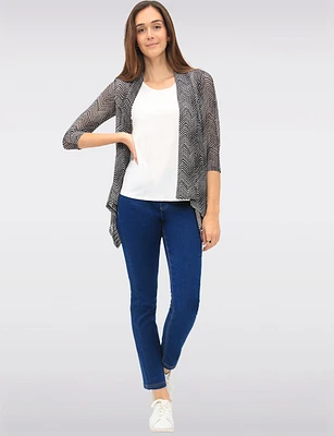 Slim Fit Pull-Up Cotton Stretch Dark Wash Denim Pants with Pockets by Erika