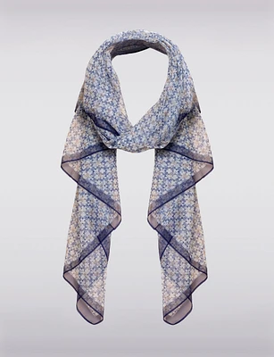 Flowy Lightweight Oversized Chic Clover Print Scarf by Saki