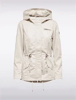 Recycled Cotton Blend Adjustable Drawstring Waist Hood Lightweight Coat by ONLY