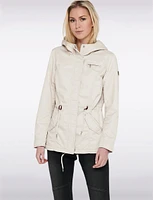 Recycled Cotton Blend Adjustable Drawstring Waist Hood Lightweight Coat by ONLY