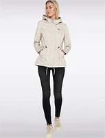 Recycled Cotton Blend Adjustable Drawstring Waist Hood Lightweight Coat by ONLY
