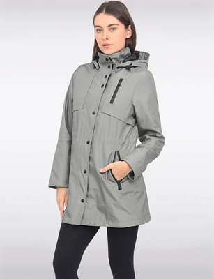 Water-resistant Adjustable Drawstring Cinched Waist Hooded Coat By Portrait