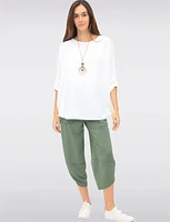 Adjustable Long Sleeve Flowy Boho-Chic Necklace Rounded Hem Tunic  by Froccella