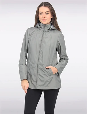 Vegan Zip Front Stripe Lined Detachable Hood  Water Resistant Jacket by Portrait