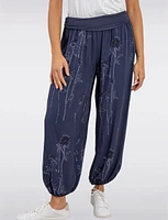 Flowy Ruched Waistband Elastic Hem Floral Print Balloon Pants by Froccella