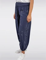 Flowy Ruched Waistband Elastic Hem Floral Print Balloon Pants by Froccella