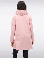 Loose Fit Reversible Pink & Grey Pleated Hood Button Front Raincoat by UBU