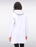 Loose Fit Reversible Pink & Grey Pleated Hood Button Front Raincoat by UBU