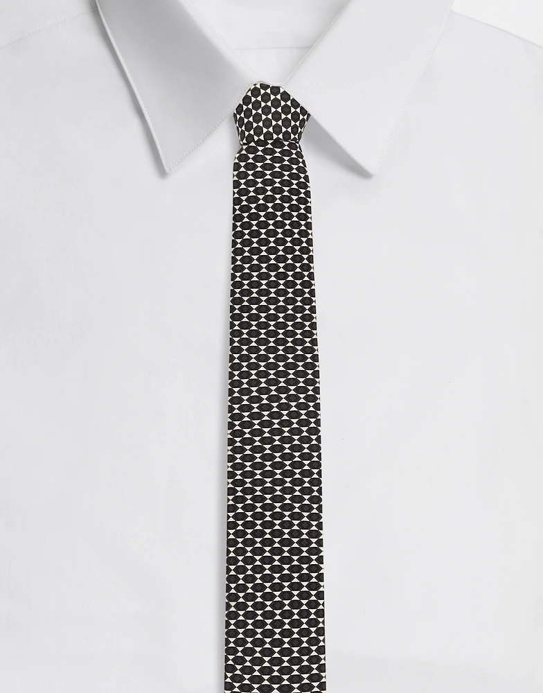 6-cm printed silk blade tie