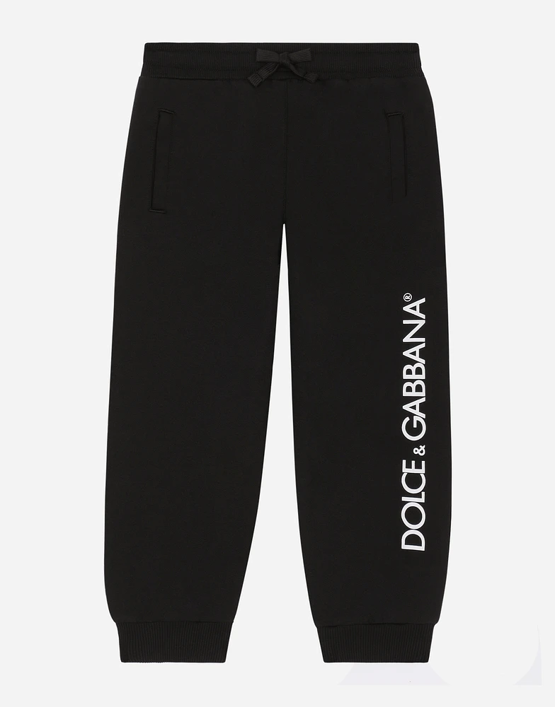Jersey jogging pants with logo print