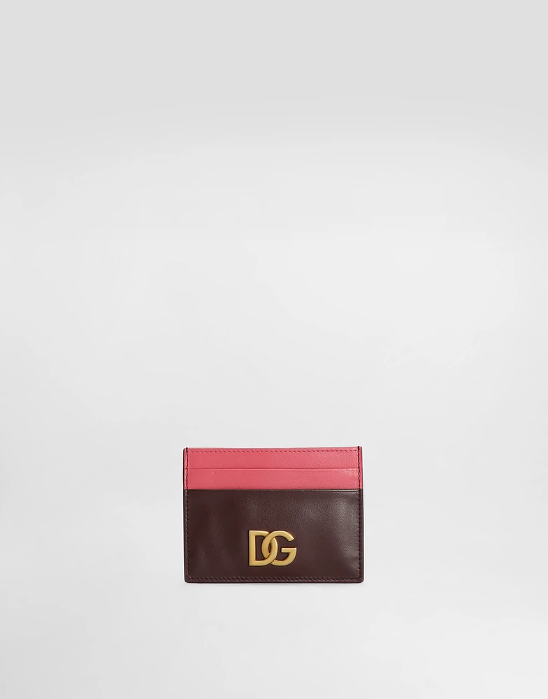 Calfskin card holder with DG logo