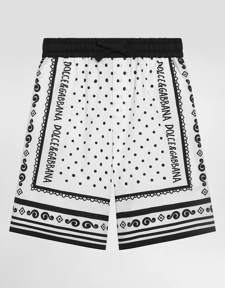 Bandanna-print poplin shorts