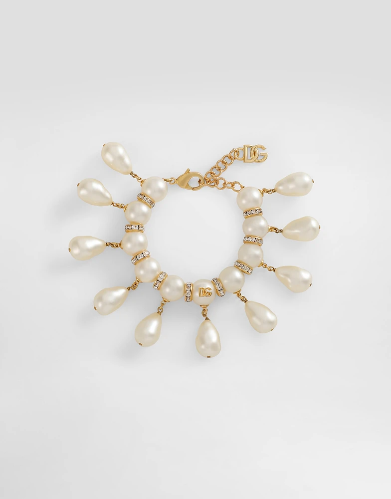 Bracelet with spheres, teardrop accents and DG logo
