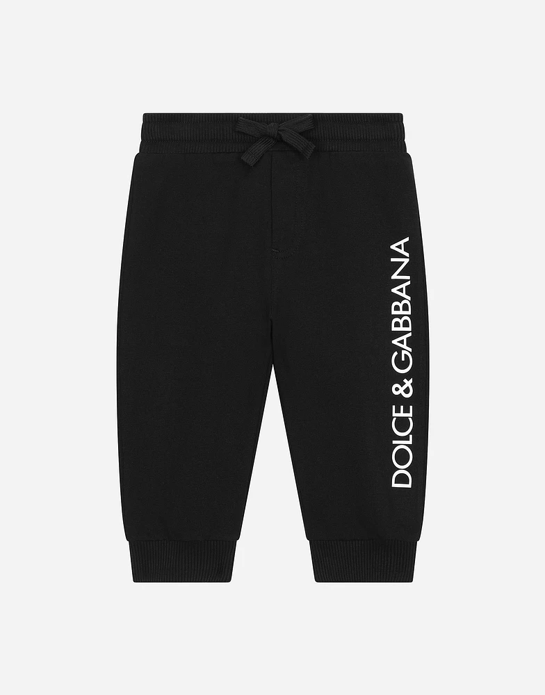 Jersey jogging pants with logo print