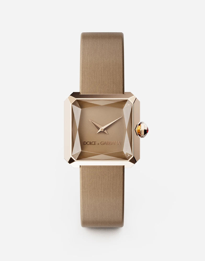 Gold watch with silk strap