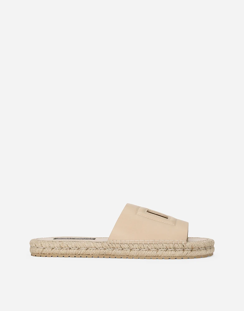 Calfskin espadrille sliders