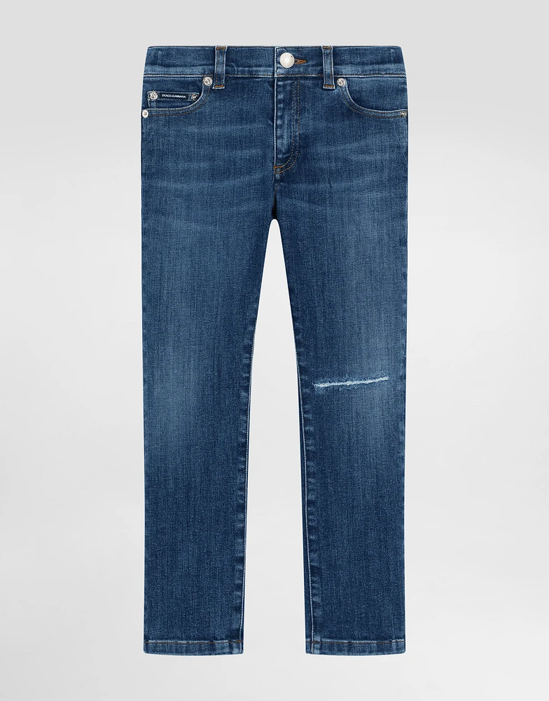 5-pocket denim jeans with DG logo