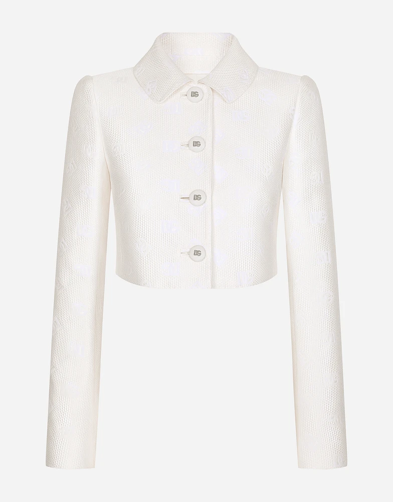 Short jacquard jacket with all-over DG logo