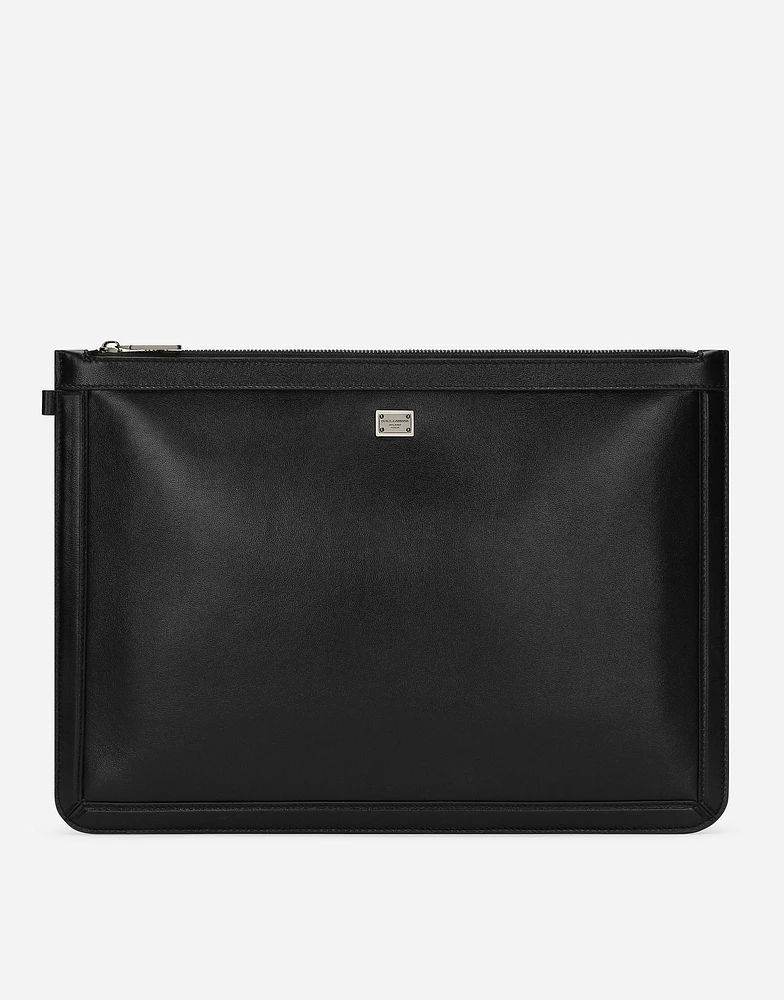 Large calfskin pouch