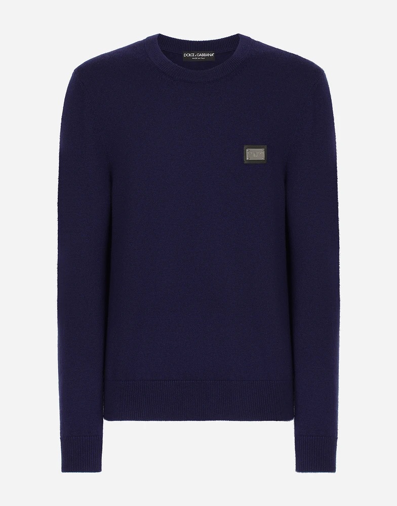 Wool and cashmere round-neck sweater