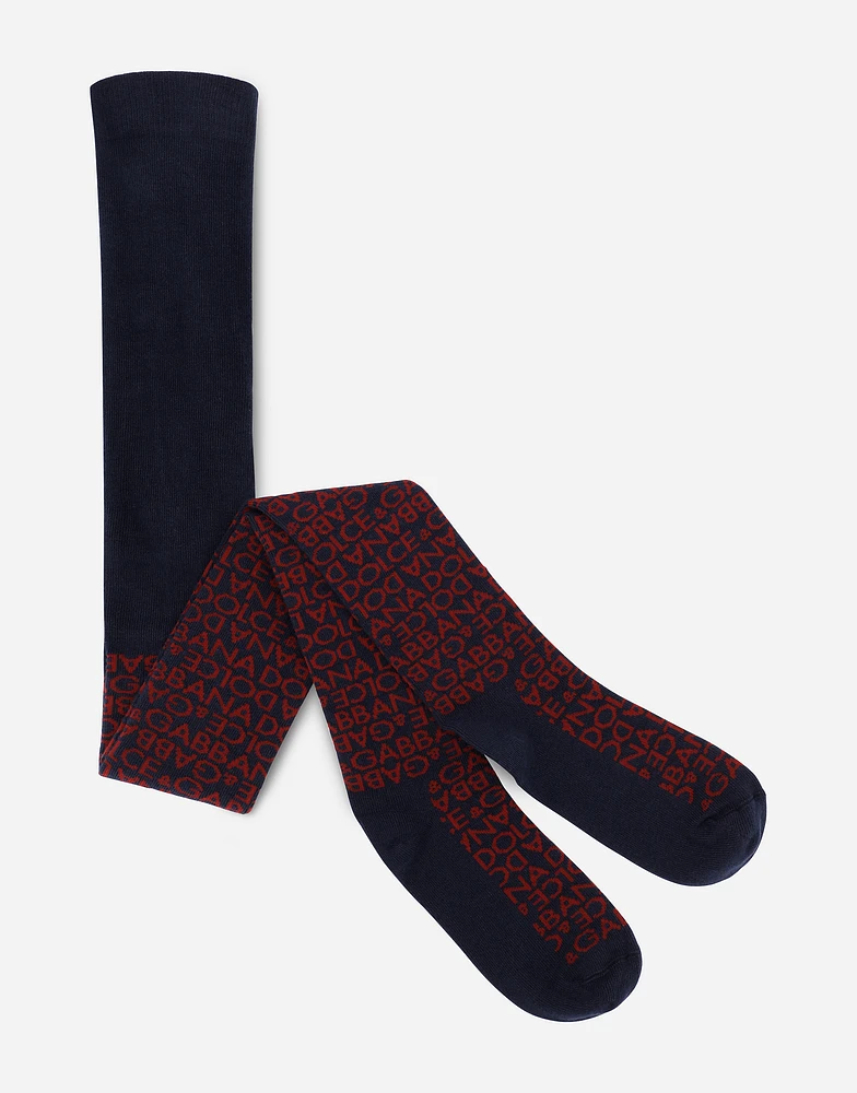 Jacquard knit tights with Dolce&Gabbana logo