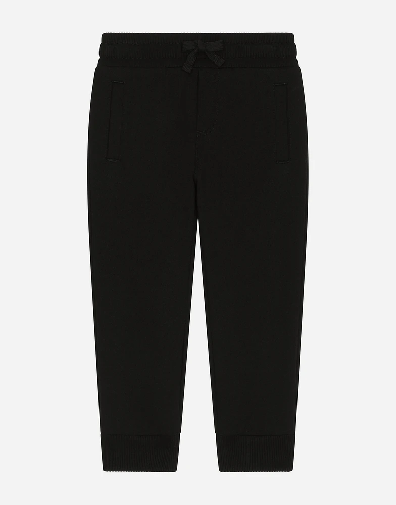 Jersey jogging pants with logo embroidery