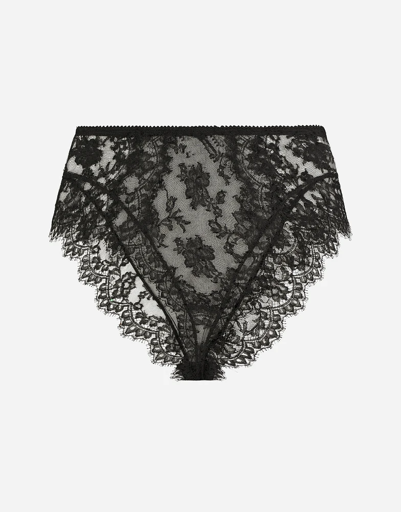 High-waisted lace briefs