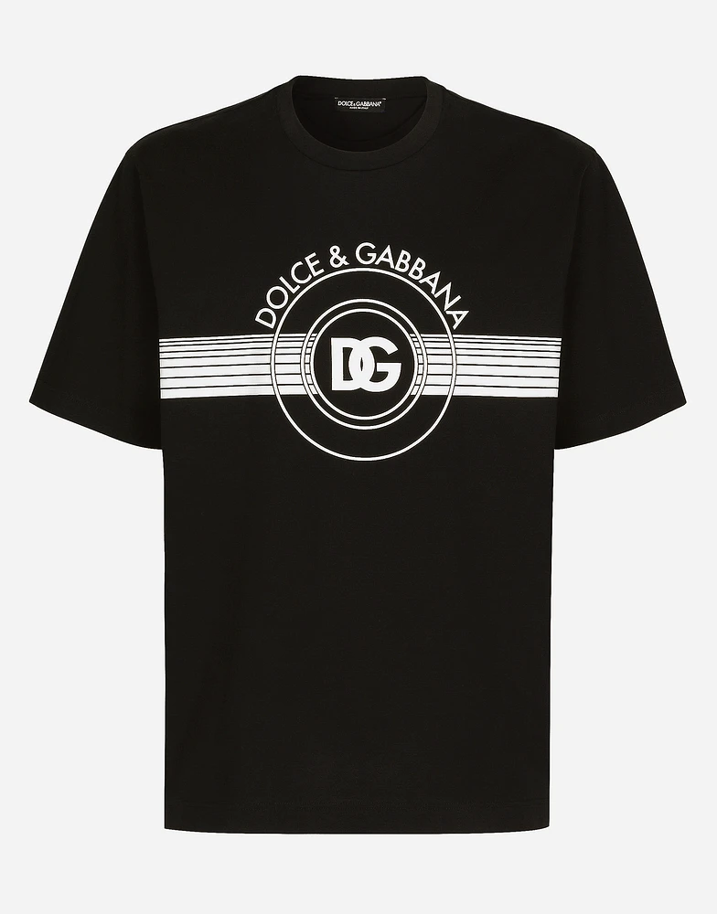 Cotton interlock T-shirt with DG logo print