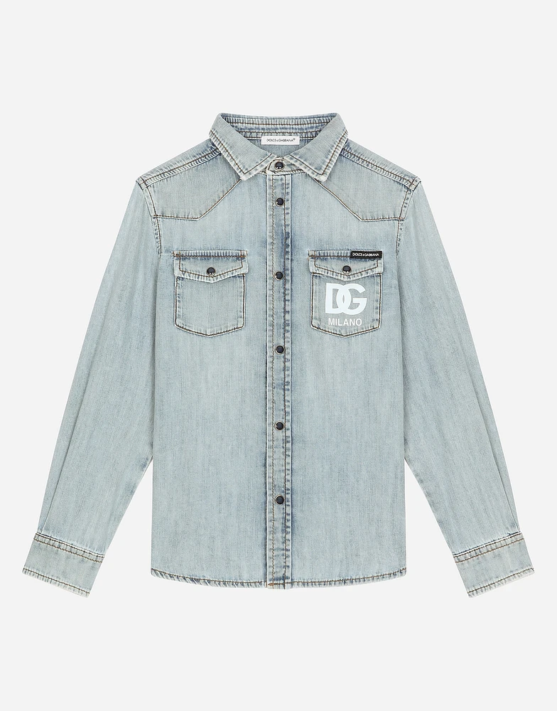 Denim shirt with DG logo