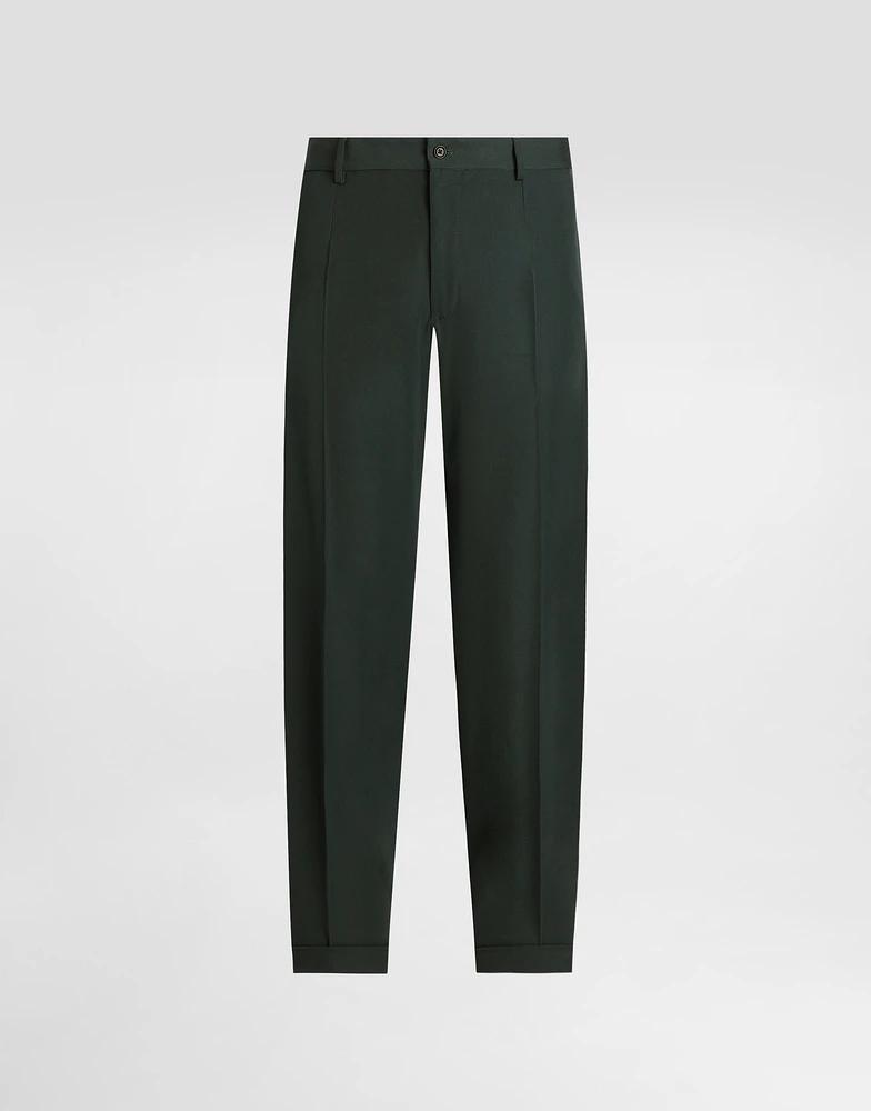 Woolen pants with turn-ups