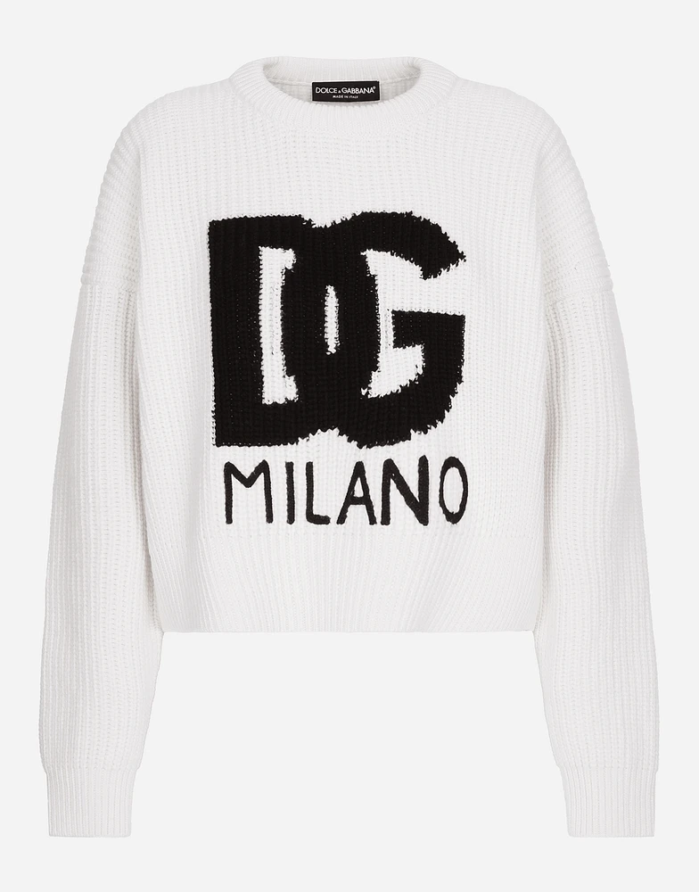 Ribbed wool sweater with DG logo