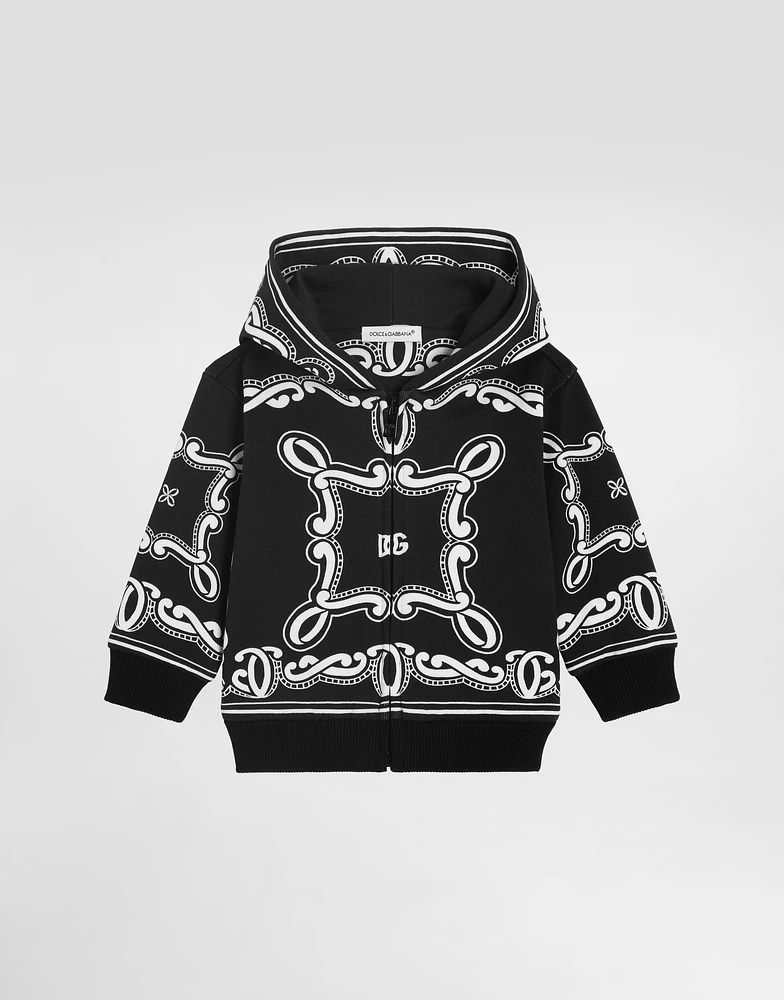 Hoodie with bandanna print
