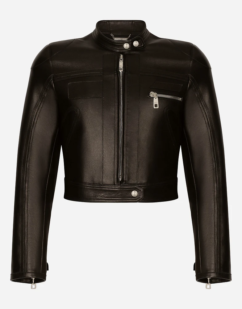 Nappa leather biker jacket